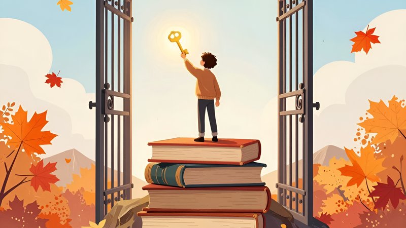 Школьник с золотым ключом открывает врата знаний, преодолевая сложные правила русской орфографии с ХелпЛото Грамотность